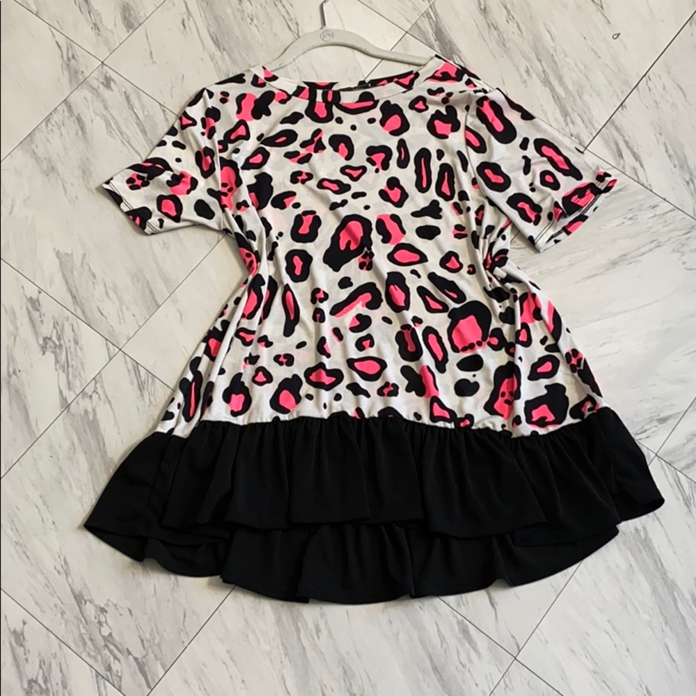 Neon Pink Leopard Tee
